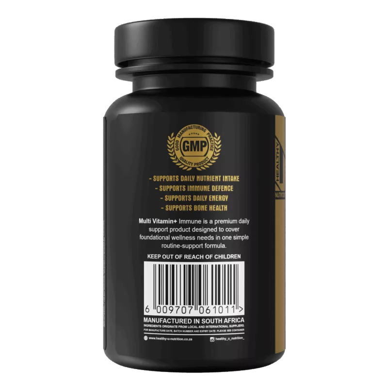 Multi Vitamin Immune bottle, side view