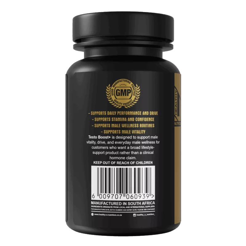 Testo Boost bottle, side view